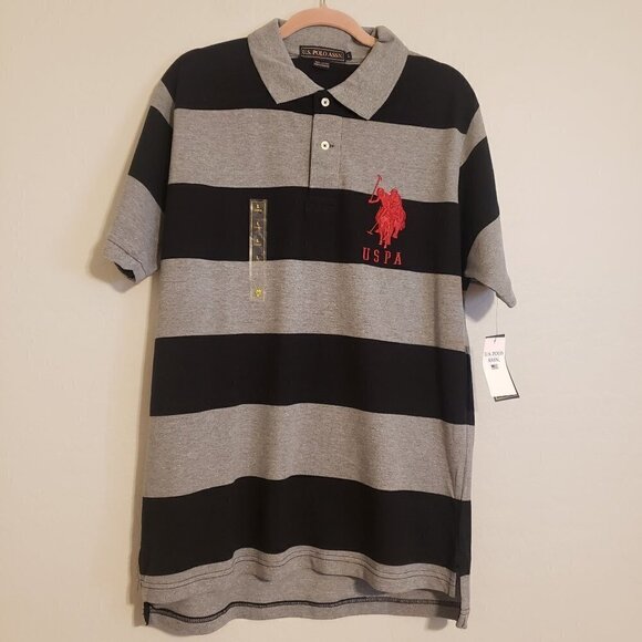 U.S Polo Assn. Striped short sleeve polo NWT - Picture 2 of 8